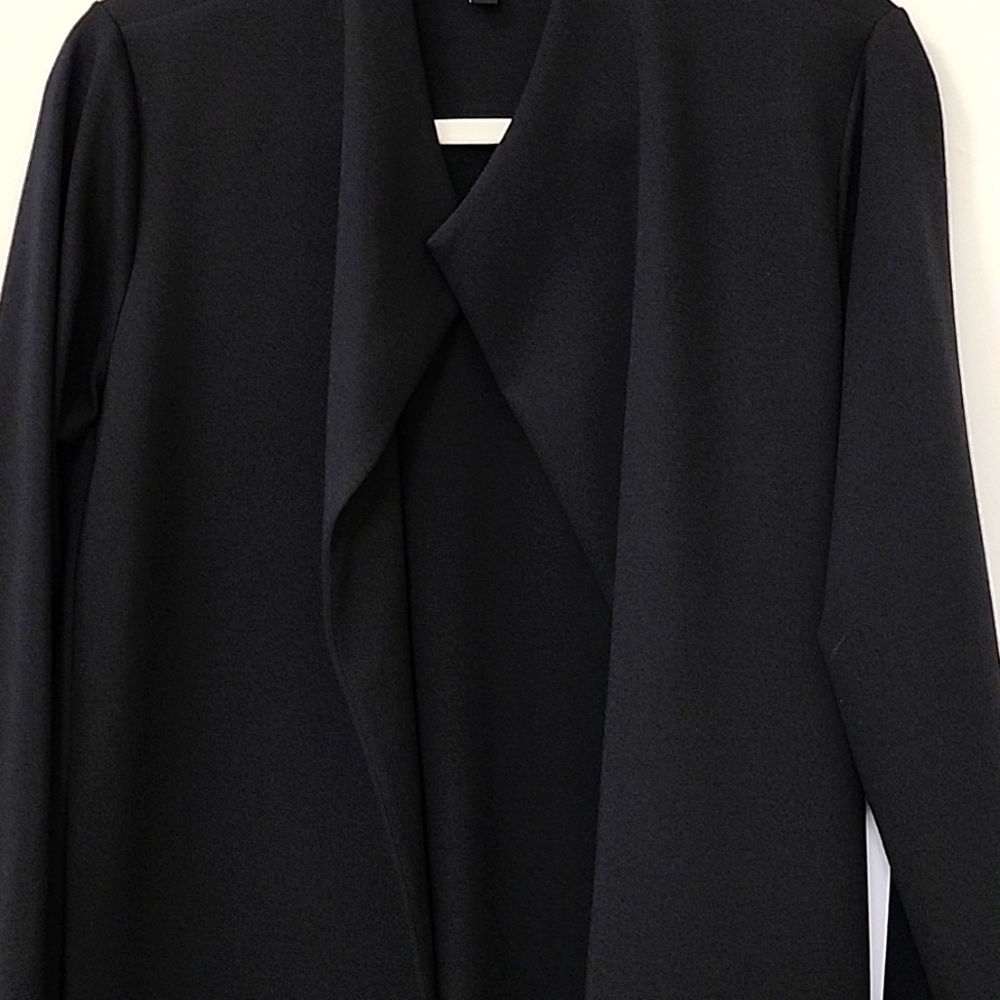 Eileen Fisher preppy Black Drape Open Blazer Office Siren size Small - Picture 5 of 17